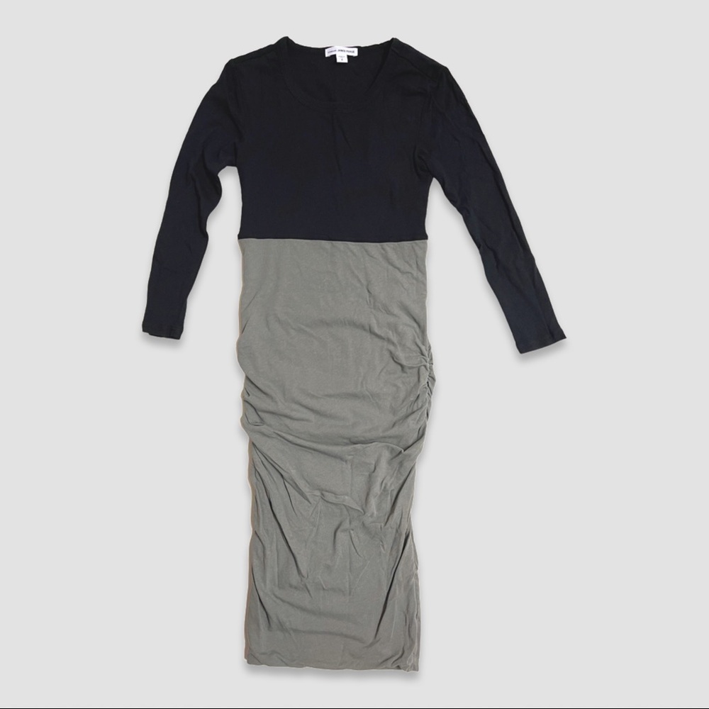 JAMES PERSE Standard Ruched Colorblock Dress